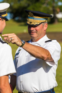 sargeant smiling at cadet