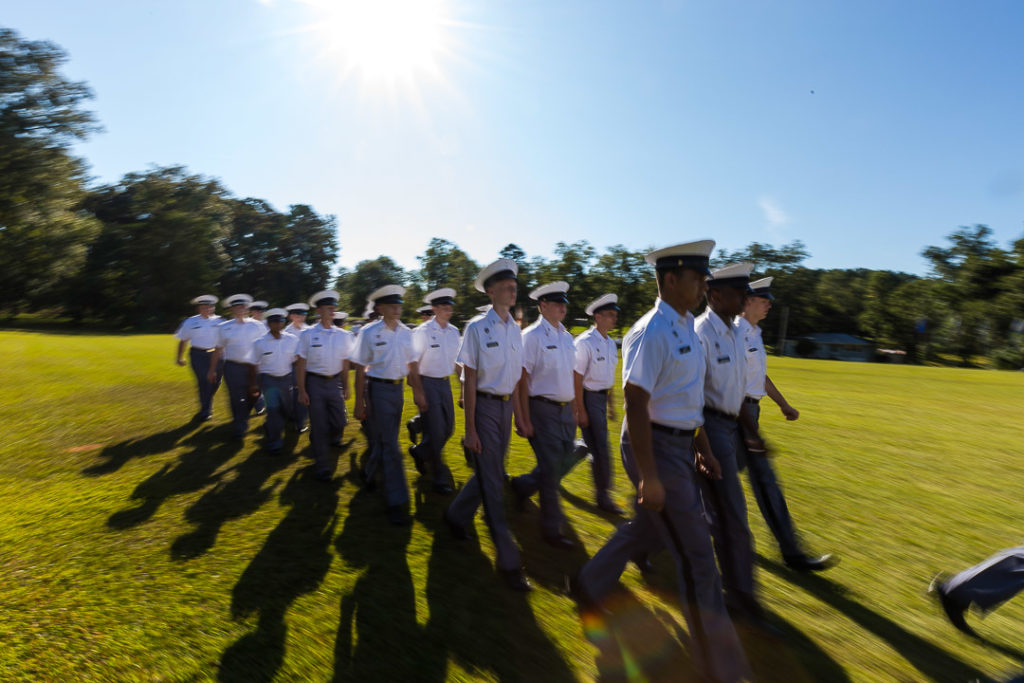 cadets marching in line