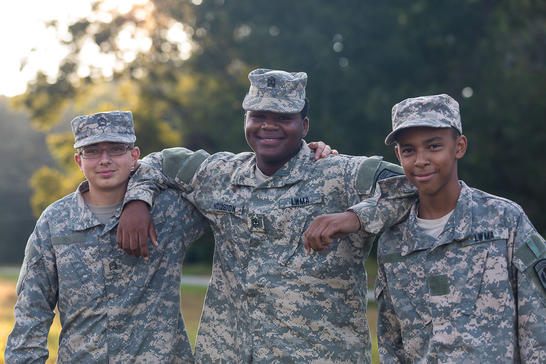 three cadets hanging out