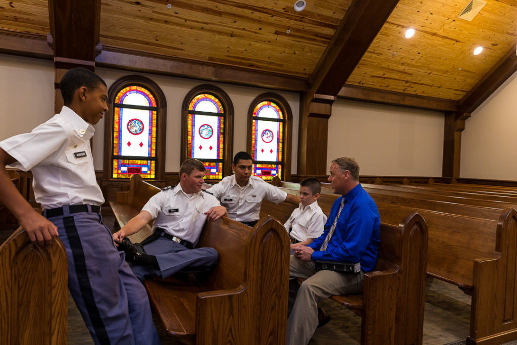 cadets meet with preacher