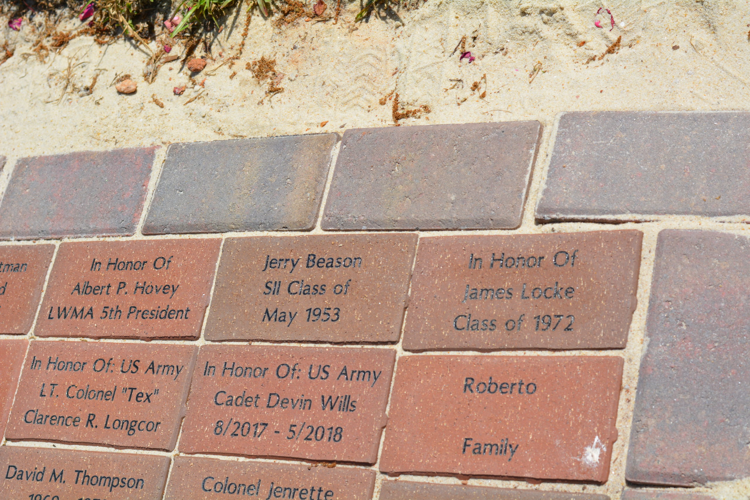 commemorative brick path