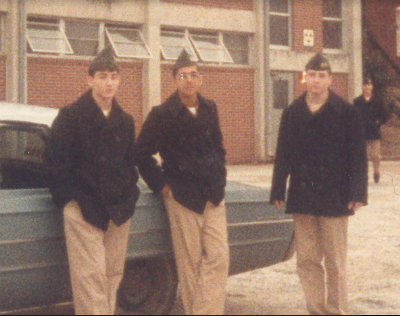 vintage photo of three cadets