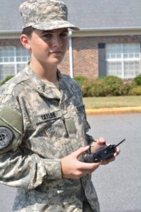 young cadet with drone controller
